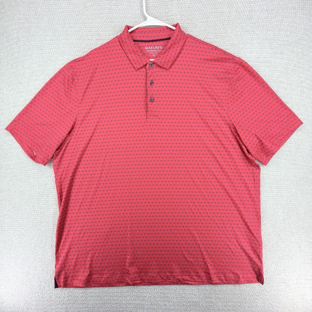 MAELREG Performance Polo Shirt‎ Mens 3XL Check Plaid Golf Lightweight Stretch